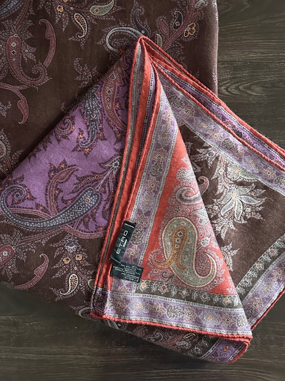 Etro Paisley Silk and Cashmere Scarf - Picture 6 of 7